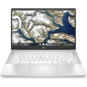 كمبيوتر محمول HP Chromebook 14، معالج Intel Celeron N4000، ذاكرة الوصول العشوائي 4 جيجابايت، 32 جيجابايت eMMC، شاشة عالية الدقة 14 بوصة، كروم، كمبيوتر خفيف الوزن مع كاميرا ويب وميكروفونات مزدوجة، المنزل، المدرسة، الموسيقى، الأفلام، (متجدد) in Kuwait