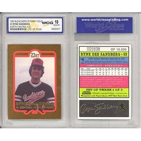 Bleachers Ryne Sandberg 1993 Rookie 23KT Gold Card Graded Gem Mint 10 High School Baseball Trading Card in Saudi Arabia