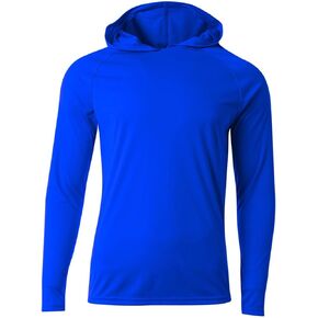 A4 Long Sleeve Hooded Tee Royal L in Saudi Arabia