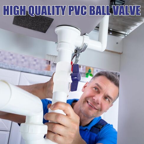 5 Pack 3/4'' Slip PVC Ball Valve, PVC Water Pipe Shut Off Valves 3/4inch with Double Socket Full Flow Port, T Handle SCH40 Plastic Control Valve for Swimming Pool, Irrigation, Sewage Pipes in Saudi Arabia
