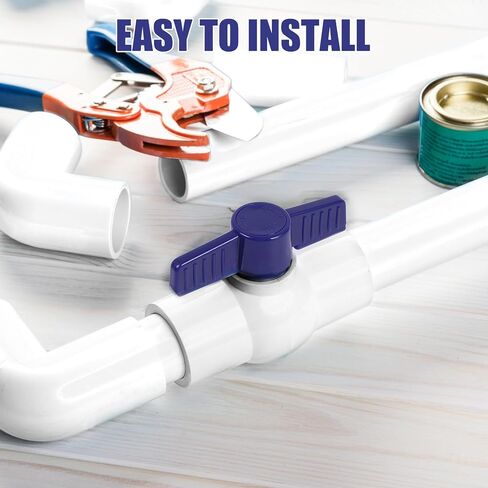 5 Pack 3/4'' Slip PVC Ball Valve, PVC Water Pipe Shut Off Valves 3/4inch with Double Socket Full Flow Port, T Handle SCH40 Plastic Control Valve for Swimming Pool, Irrigation, Sewage Pipes in Saudi Arabia