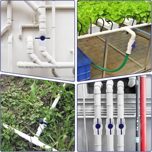 5 Pack 3/4'' Slip PVC Ball Valve, PVC Water Pipe Shut Off Valves 3/4inch with Double Socket Full Flow Port, T Handle SCH40 Plastic Control Valve for Swimming Pool, Irrigation, Sewage Pipes in Saudi Arabia