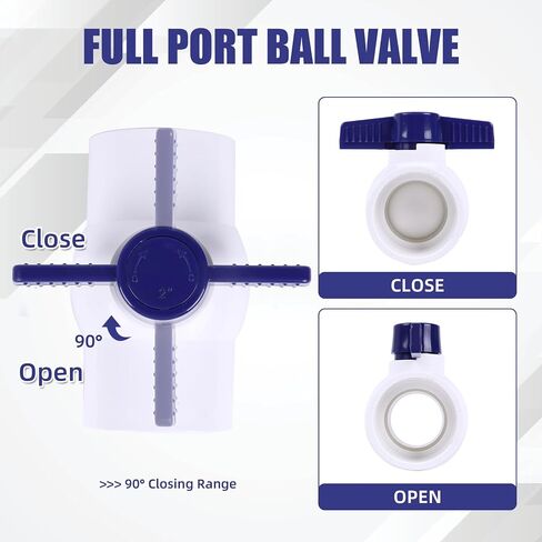 5 Pack 3/4'' Slip PVC Ball Valve, PVC Water Pipe Shut Off Valves 3/4inch with Double Socket Full Flow Port, T Handle SCH40 Plastic Control Valve for Swimming Pool, Irrigation, Sewage Pipes in Saudi Arabia