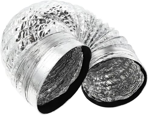 Gadpiparty Double-Layer Thick Aluminum Foil Telescopic Air Duct Flexible Vent Hose for Kitchen Exhaust High Temperature Resistant 5 Feet Length for Range Hoods and Air Conditioners in Saudi Arabia