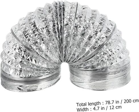 Gadpiparty Double-Layer Thick Aluminum Foil Telescopic Air Duct Flexible Vent Hose for Kitchen Exhaust High Temperature Resistant 5 Feet Length for Range Hoods and Air Conditioners in Saudi Arabia