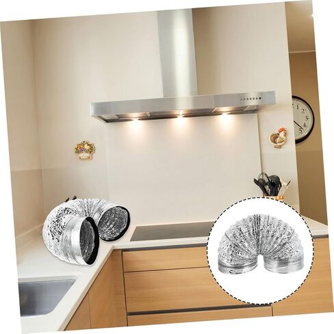 Gadpiparty Double-Layer Thick Aluminum Foil Telescopic Air Duct Flexible Vent Hose for Kitchen Exhaust High Temperature Resistant 5 Feet Length for Range Hoods and Air Conditioners in Saudi Arabia