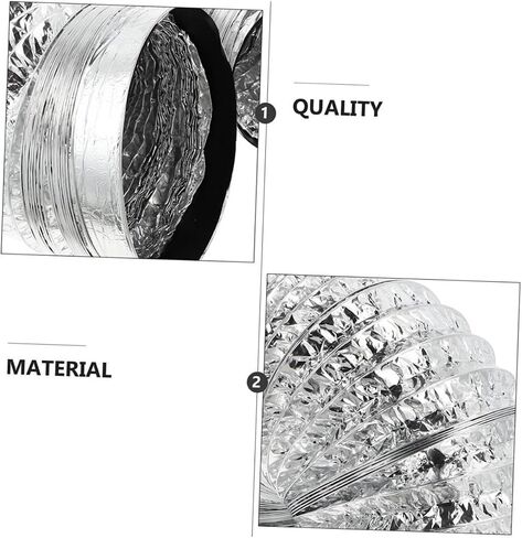 Gadpiparty Double-Layer Thick Aluminum Foil Telescopic Air Duct Flexible Vent Hose for Kitchen Exhaust High Temperature Resistant 5 Feet Length for Range Hoods and Air Conditioners in Saudi Arabia