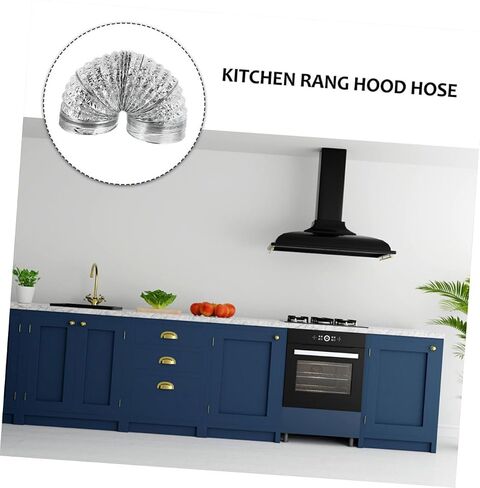 Gadpiparty Double-Layer Thick Aluminum Foil Telescopic Air Duct Flexible Vent Hose for Kitchen Exhaust High Temperature Resistant 5 Feet Length for Range Hoods and Air Conditioners in Saudi Arabia
