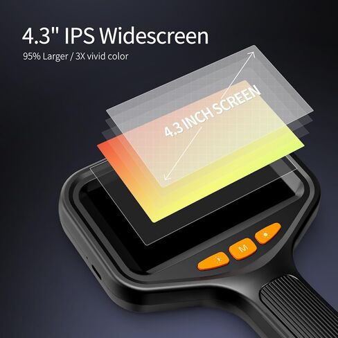 كاميرا المنظار مع 8 مصباح LED ، 1080 بكسل HD Borescope مع شاشة 4.3 '' ، الكبل شبه الصبغ ، كاميرا التفتيش المقاومة للماء IP67 للسيارات ، السباكة ، الصرف ، الأنابيب (10M (32.8 قدم)) in Saudi Arabia
