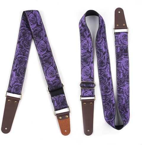 Hennaja Adjustable Guitar Strap Includes 2 Strap Locks & 2 Matching Picks & 1 Picks Holder & 1 leather Strap Button. in Kuwait