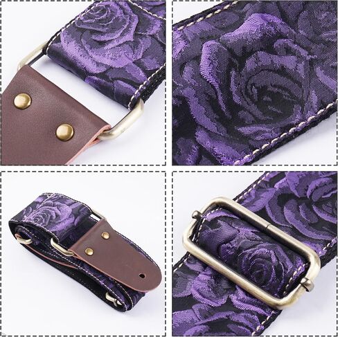 Hennaja Adjustable Guitar Strap Includes 2 Strap Locks & 2 Matching Picks & 1 Picks Holder & 1 leather Strap Button. in Kuwait
