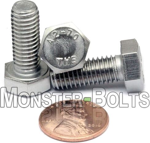 MonsterBolts - M8 x 35mm Hex Head Cap Screws, DIN 933, A2 Stainless Steel, 10 Pack in Saudi Arabia