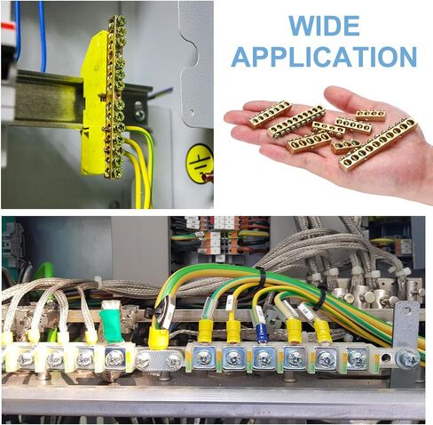 Meccanixity 3 PCS Bar الطرفية الأرضية ، 4 مواقف شريط الأرض النحاسي المسمار ، M4 Screw Block Brass مع قوس التثبيت للأجهزة الكهربائية in Saudi Arabia