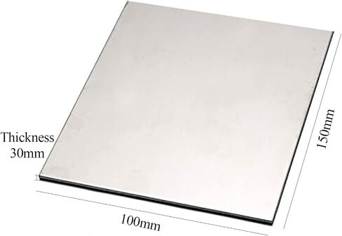 ورقة معدنية ، لوحة سبيكة التيتانيوم 100 × 150 مم ، ورقة TC4 التيتانيوم TC4 سماكة معدنية 25-50 مم مناسبة للآلات الصناعية والصناعية ، 100 × 150 × 40 مم (100x150x35mm) in Kuwait