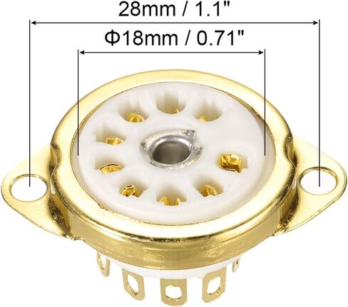 MECCANIXITY 9 pins PCB Tube Socket Ceramics, Vacuum Tube Protect Tube Pin Socket, White Plated Suitable for 12AX7, 12AU7 Tube Pack of 5，GZC9-C-1-G in Saudi Arabia