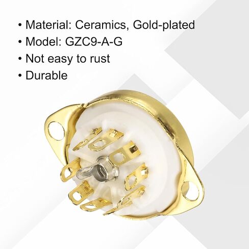 MECCANIXITY 9 pins PCB Tube Socket Ceramics, Vacuum Tube Protect Tube Pin Socket, White Plated Suitable for 12AX7, 12AU7 Tube Pack of 5，GZC9-C-1-G in Saudi Arabia