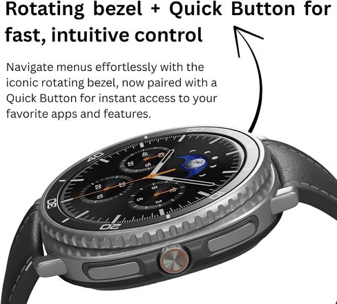 Samsung Galaxy Watch 8 Classic | 46mm ، الدوار الإطار | AI Smartwatch W/ 1.34 "AMOLED ، WEAR OS 6 ، WI-FI ، Bluetooth ، GPS Fitness Tracker ، IP68 | International Model L500 | W/ Fast Charger ، Black in Saudi Arabia