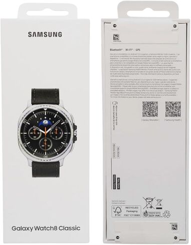 Samsung Galaxy Watch 8 Classic | 46mm ، الدوار الإطار | AI Smartwatch W/ 1.34 "AMOLED ، WEAR OS 6 ، WI-FI ، Bluetooth ، GPS Fitness Tracker ، IP68 | International Model L500 | W/ Fast Charger ، Black in Saudi Arabia