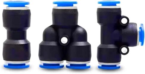 100pcs PE PU PG PY PW Air Connectors 4 6mm 8 10 12mm Pneumatic Fitting Quick Connect Tee 3 Way Plastic Pipe Hose Tube Connector(8-4(100pcs),PU) in Saudi Arabia