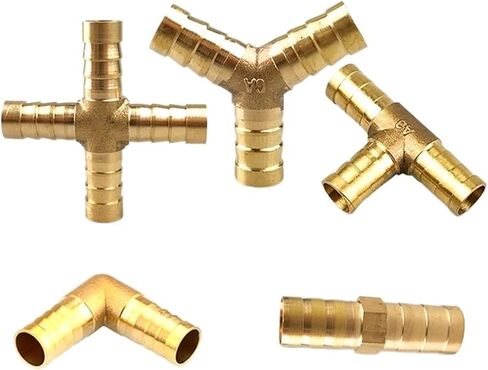 3 Way & 4 Way Brass Tube Monnector ، Cable Cable Cable 6 8 10 12 14 16 19mm ، Copper Barbed Connector ، Union Adapter (Straight ، 19mm) in Saudi Arabia
