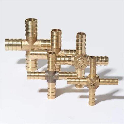 3 Way & 4 Way Brass Tube Monnector ، Cable Cable Cable 6 8 10 12 14 16 19mm ، Copper Barbed Connector ، Union Adapter (Straight ، 19mm) in Saudi Arabia