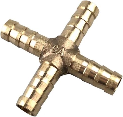 3 Way & 4 Way Brass Tube Monnector ، Cable Cable Cable 6 8 10 12 14 16 19mm ، Copper Barbed Connector ، Union Adapter (Straight ، 19mm) in Saudi Arabia