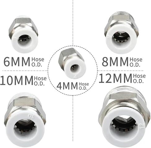 5 PC PNEUMATIC AIR PIPE خرطوم 4 4 مم 6 مم 8 مم 10 مم 12 مم إلى محول ذكور النحاس المناسب in Saudi Arabia