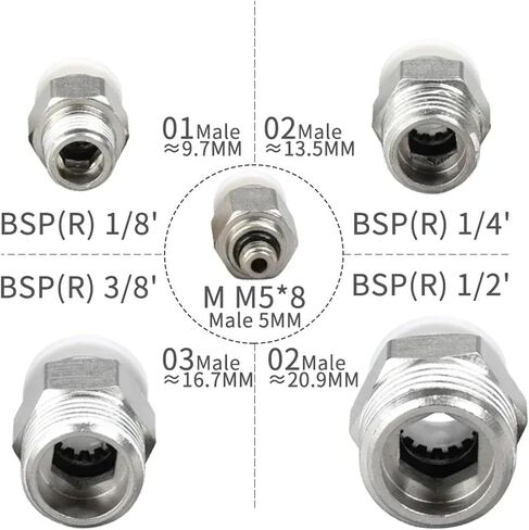 5 PC PNEUMATIC AIR PIPE خرطوم 4 4 مم 6 مم 8 مم 10 مم 12 مم إلى محول ذكور النحاس المناسب in Saudi Arabia