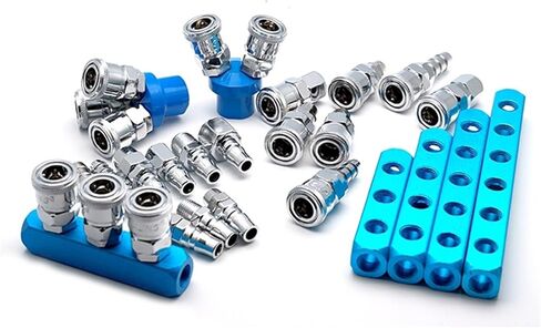 Pneumatic Fitting Compressor Fittings 1/4 Quick Connector Air Gas Distributor For Pump Tool Coupler Manifold Multi Splitter(Round two-way) in Saudi Arabia