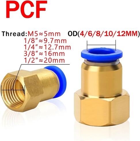 20/50 PCS PCF PL SL PB دفع لتوصيل TUBE PNEUMATIC MALE BRANCH TEE FITTING-4/6/8/10/10/12MM TUBE OD X M5/01/02/03/04 THERM (8-03 (8MM-3L8) ، PCF (50pcs)) in Saudi Arabia