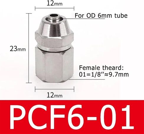 10pcs KPCF Coper 1/8" 1/4" 3/8" 1/2" BSPT Female Pneumatic Fittings Push In Quick Connector Release Air Fitting OD 4 6 8 10 12MM(KPCF 6-01,10 PCS) in Saudi Arabia