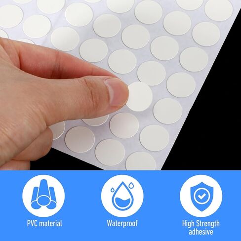 774 Pcs 8 Sheets Screw Hole Cover Stickers Self-Adhesive Screw Dust Proof Caps Wall Hole Cover 12 mm/15 mm/21 mm Small White Furniture Wood Stickers for Cabinet Wardrobe Decorative in Saudi Arabia