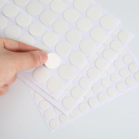 774 Pcs 8 Sheets Screw Hole Cover Stickers Self-Adhesive Screw Dust Proof Caps Wall Hole Cover 12 mm/15 mm/21 mm Small White Furniture Wood Stickers for Cabinet Wardrobe Decorative in Saudi Arabia