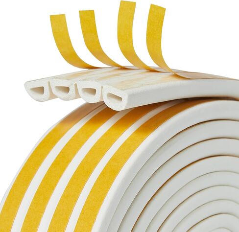 Qdishi White D-app-kape تجريد الشريط الختم 33 قدمًا حشو نافذة الباب للعزل العازلة وتوفير الطاقة ، وفجوة الدعم ذاتيًا من 5/32 إلى 13/64 بوصة in Kuwait