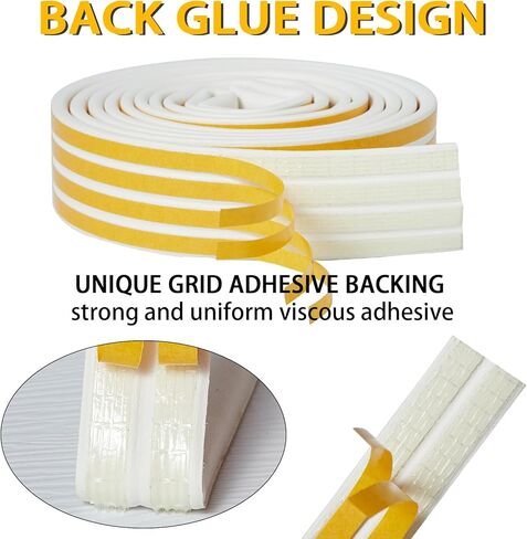 Qdishi White D-app-kape تجريد الشريط الختم 33 قدمًا حشو نافذة الباب للعزل العازلة وتوفير الطاقة ، وفجوة الدعم ذاتيًا من 5/32 إلى 13/64 بوصة in Kuwait