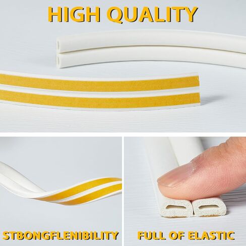 Qdishi White D-app-kape تجريد الشريط الختم 33 قدمًا حشو نافذة الباب للعزل العازلة وتوفير الطاقة ، وفجوة الدعم ذاتيًا من 5/32 إلى 13/64 بوصة in Kuwait