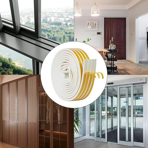 Qdishi White D-app-kape تجريد الشريط الختم 33 قدمًا حشو نافذة الباب للعزل العازلة وتوفير الطاقة ، وفجوة الدعم ذاتيًا من 5/32 إلى 13/64 بوصة in Kuwait