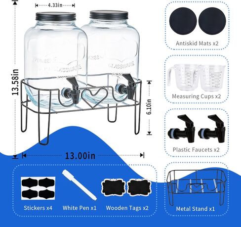 1 Gallon Liquid Laundry Detergent Dispenser with Stand, Glass Laundry Soap Dispenser, Glass Jars for Laundry Room Organization and Storage, Liquid Detergent, Fabric Softener in Saudi Arabia