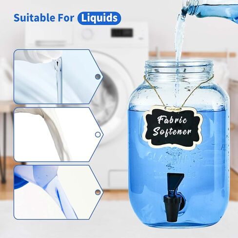 1 Gallon Liquid Laundry Detergent Dispenser with Stand, Glass Laundry Soap Dispenser, Glass Jars for Laundry Room Organization and Storage, Liquid Detergent, Fabric Softener in Saudi Arabia