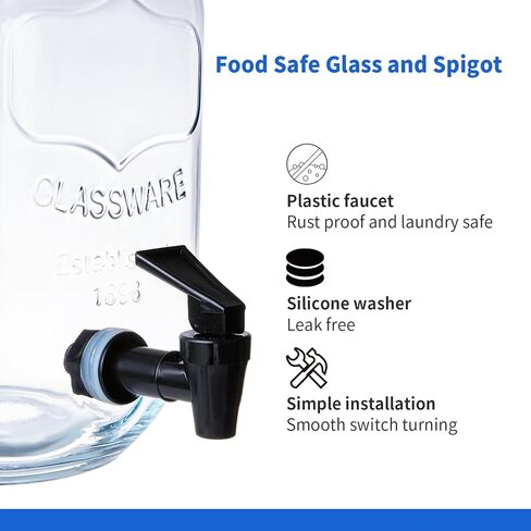 1 Gallon Liquid Laundry Detergent Dispenser with Stand, Glass Laundry Soap Dispenser, Glass Jars for Laundry Room Organization and Storage, Liquid Detergent, Fabric Softener in Saudi Arabia