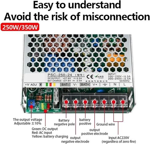 1PCS 35W 60W 100W 120W 150W 180W 250W 350W Charger Charger Switching Supply 110/220V AC/DC 12V 24V (24V-150W) in Kuwait