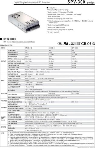 SPV-300-24 24V 12.5A 300W Single QUTPUT STANTING RESIVER in Kuwait