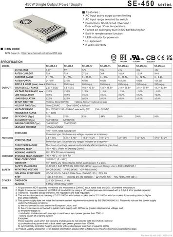 SE-450-48 451.2W 48V9 in Kuwait