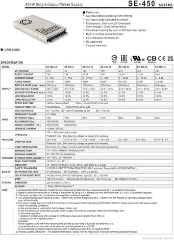 SE-450-48 451.2W 48V9 in Kuwait