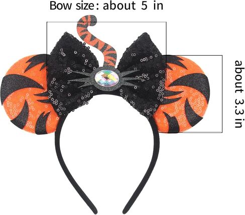 Squirrel Hazel Velvet Sequin Mouse Ears Headband with Big Ears - Sparkly Hair Accessory for Women, Girls & Boys, Trips in Saudi Arabia