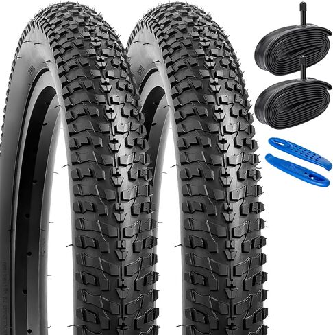 yunscm 2-pcs 20 "إطارات الدراجة 20x2.35/60-406 و 20" أنابيب الدراجة الثقيلة صمام شريدر متوافق مع الدراجة الجبلية 20x2.30 20 × 2.35 20x2.40 إطارات الدراجات (Y-1276) in Saudi Arabia