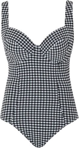 Panache Women's Paloma Gingham Swimsuit – Balcony Support, Retro Chic Style in Saudi Arabia