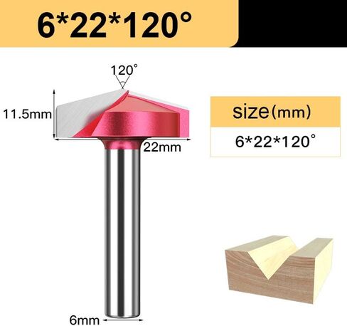 1pcs 6mm Shank 3D V Bit CNC Router Bits Wood Carving Cutter Tungsten Carbide 60 90 120 Deg MDF Woodworking Engraving Milling Cutters(6x16x90deg) in Saudi Arabia