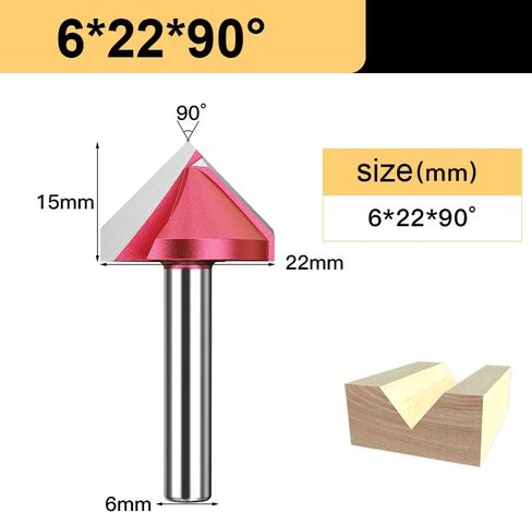 1pcs 6mm Shank 3D V Bit CNC Router Bits Wood Carving Cutter Tungsten Carbide 60 90 120 Deg MDF Woodworking Engraving Milling Cutters(6x16x90deg) in Saudi Arabia