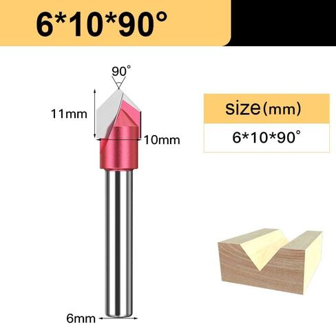 1pcs 6mm Shank 3D V Bit CNC Router Bits Wood Carving Cutter Tungsten Carbide 60 90 120 Deg MDF Woodworking Engraving Milling Cutters(6x16x90deg) in Saudi Arabia